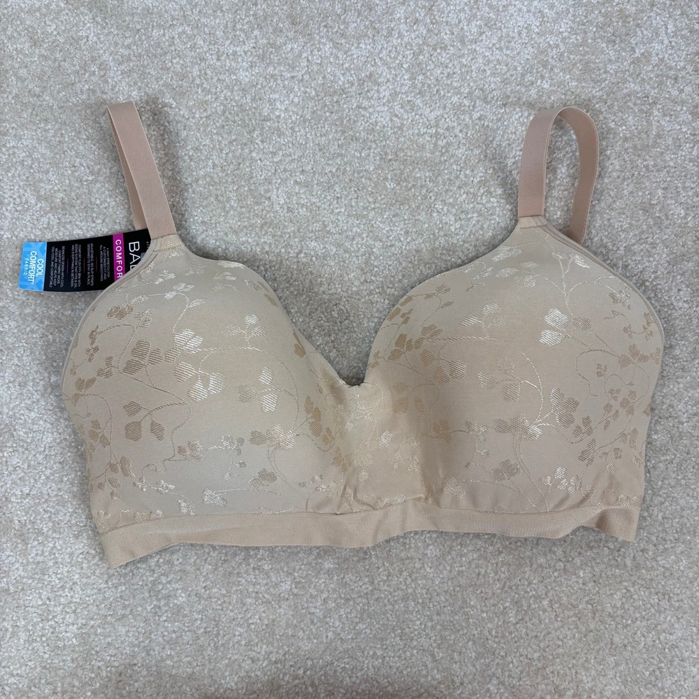 Bali Comfort Revolution Wirefree Bra Floral‎ Beige DF3643 3XL/3TG NWT